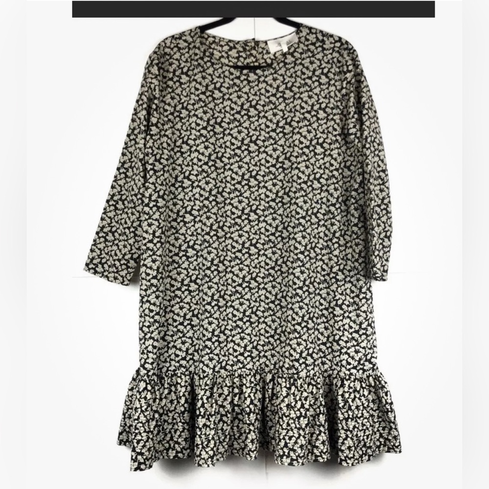 the great black ditsy drop waist dress sz 2